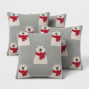 Set 4 cuscini arredo 45x45 cm in cotone sfoderabili Editha