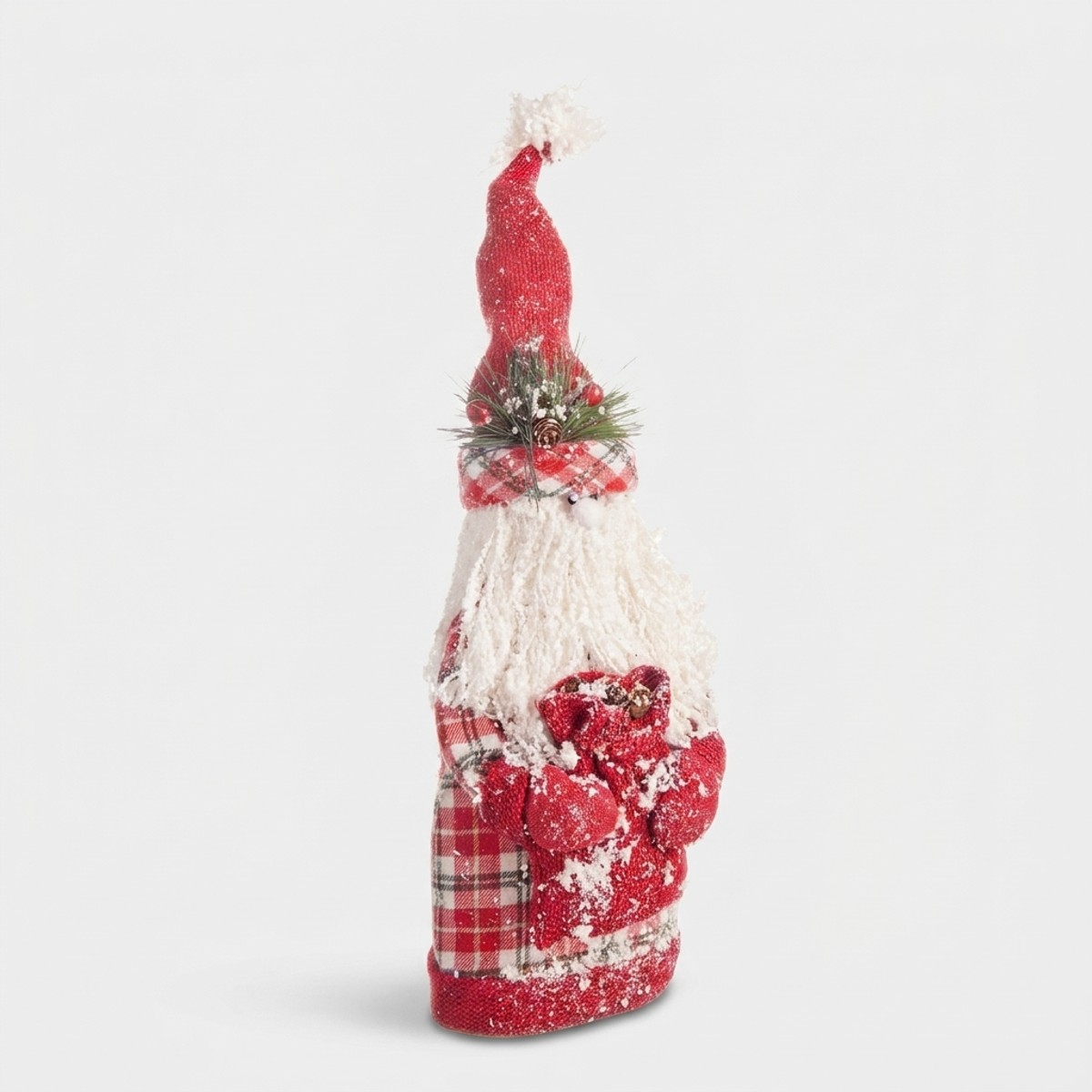 Lot de 2 Pères Noël décoratifs en tissu Babbo Scottish