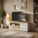 Modernes TV-Lowboard mit LED-Beleuchtung und Schublade 160 cm Ischia