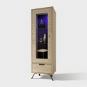 Vitrine 1 porte vitrée avec tiroir Palma 56
