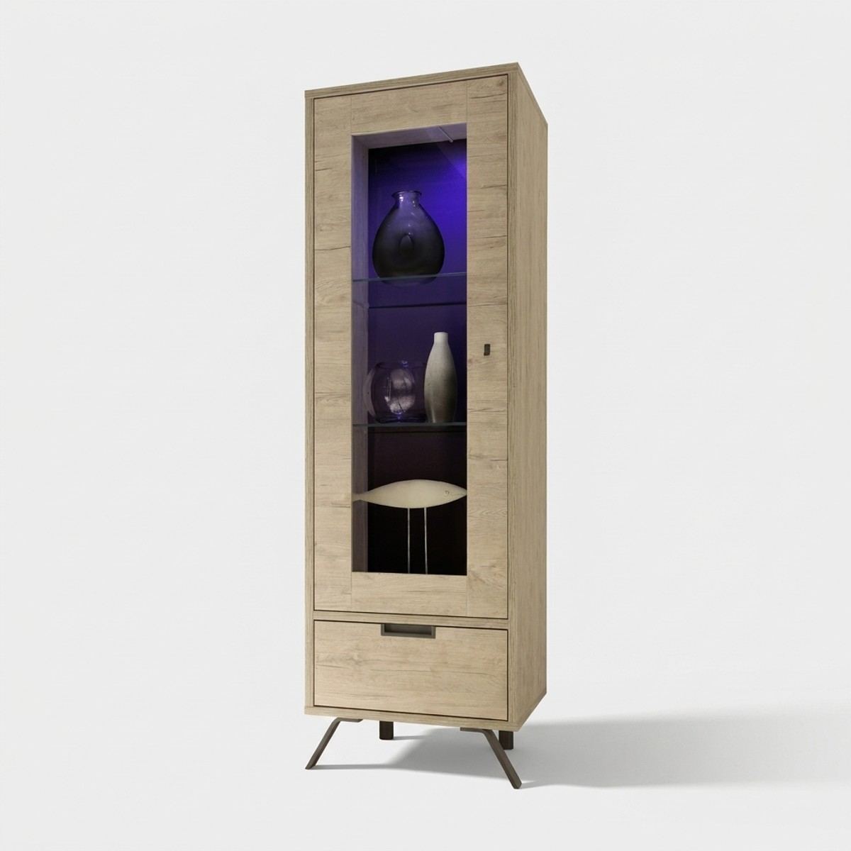 Vitrina de 1 puerta de cristal con cajón Palma 56