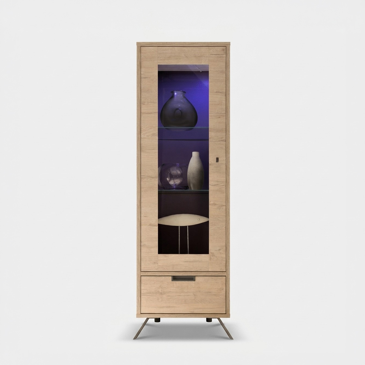 Vitrina de 1 puerta de cristal con cajón Palma 56