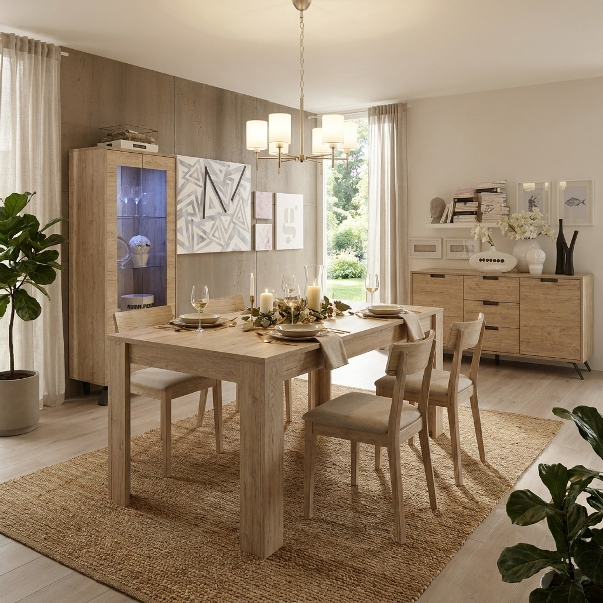 Tavolo da pranzo stile contemporaneo in legno Palma 180
