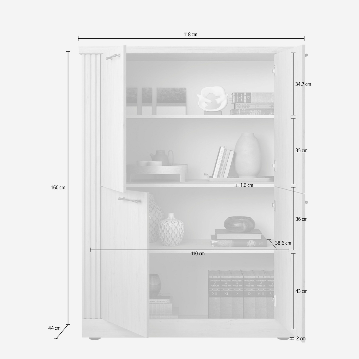 Mobile contenitore 4 ante da soggiorno Country