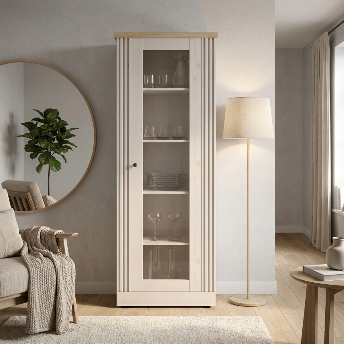 Vitrina de salón Country de 1 puerta