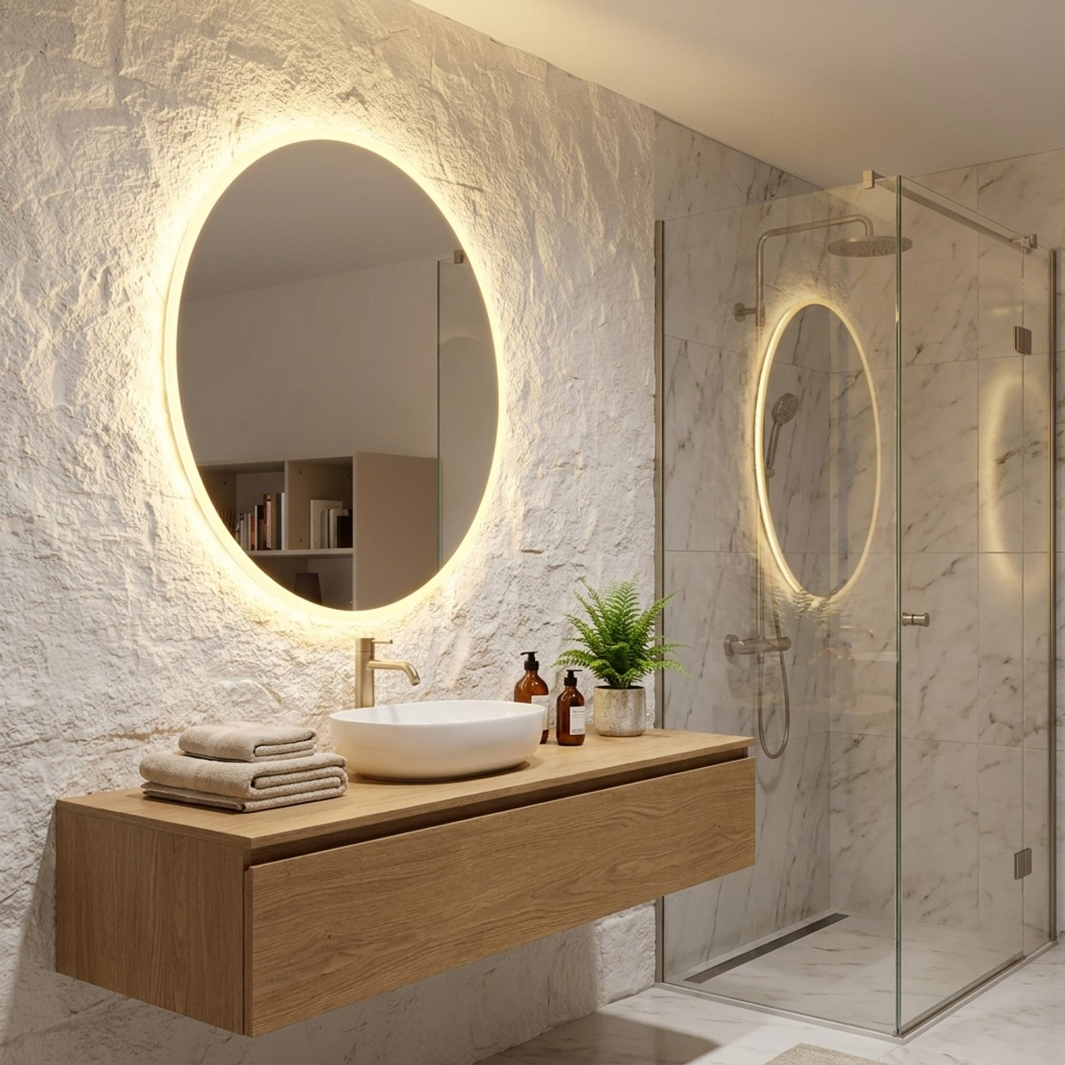 Runder Wandspiegel mit LED für das Badezimmer Miroir