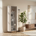 Vitrine moderne 1 porte avec étagères pour salon Lido