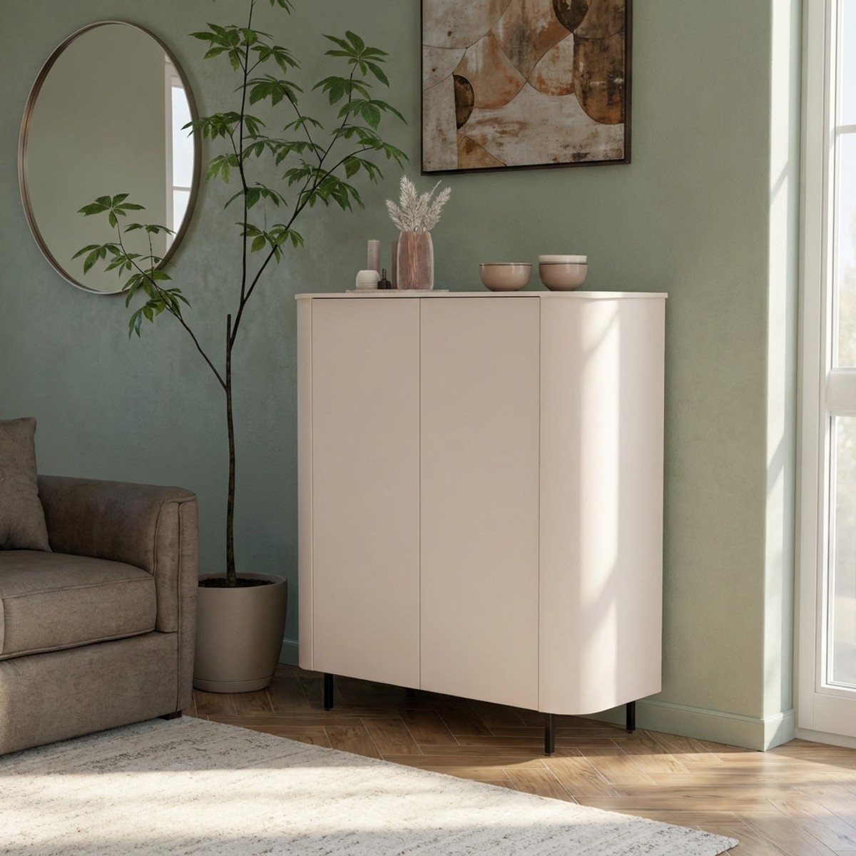 Wohnzimmerschrank Lido mit 2 Türen und Regalböden