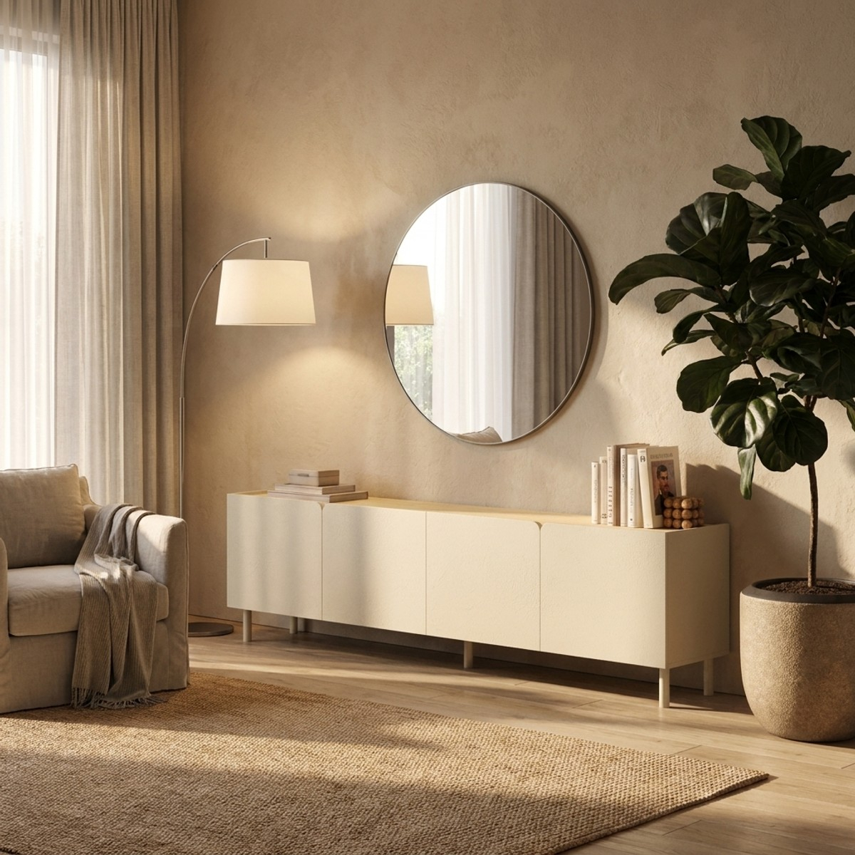 Mobile porta tv da appoggio 4 ante design moderno Dobbiaco