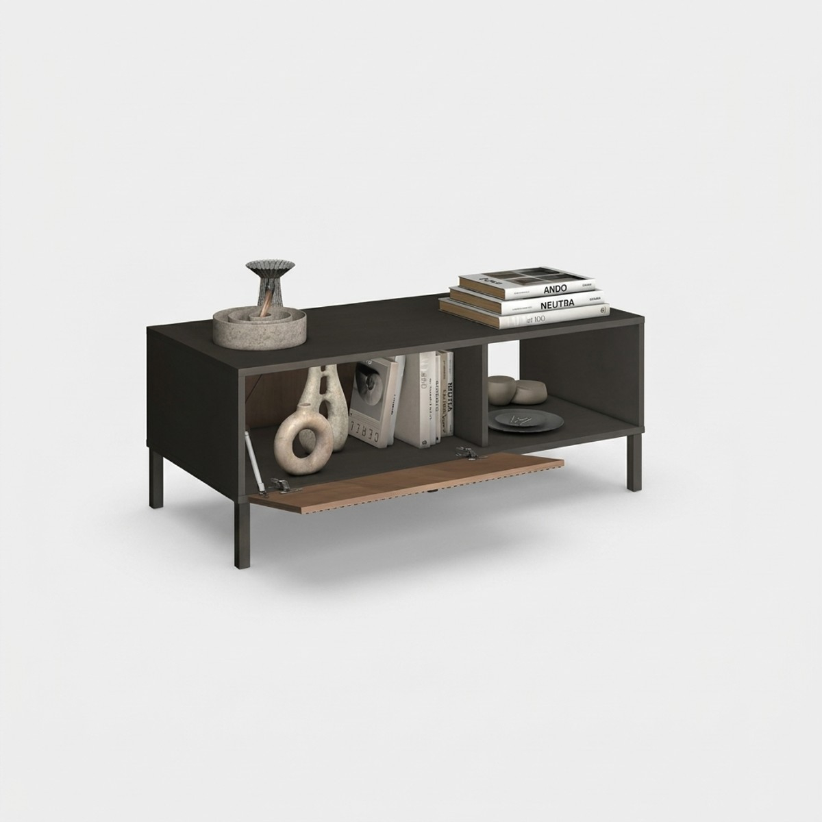 Couchtisch mit 2 Klapptüren Cortina