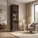 Vitrina para salón Cortina con puerta de vidrio y LED