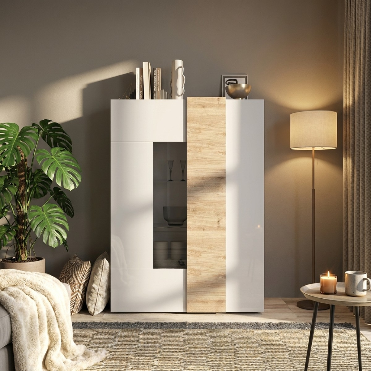 Vitrina de salón Venus con 2 puertas de cristal