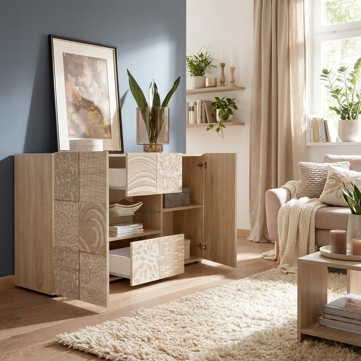 Sideboard mit 2 Türen und 2 Schubladen im modernen Design Miro