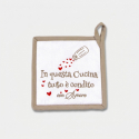 Presina da cucina quadrata in tessuto Joyful cooking