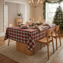 Rechteckige weihnachtliche Baumwolltischdecke mit Lurex Natalina bianca