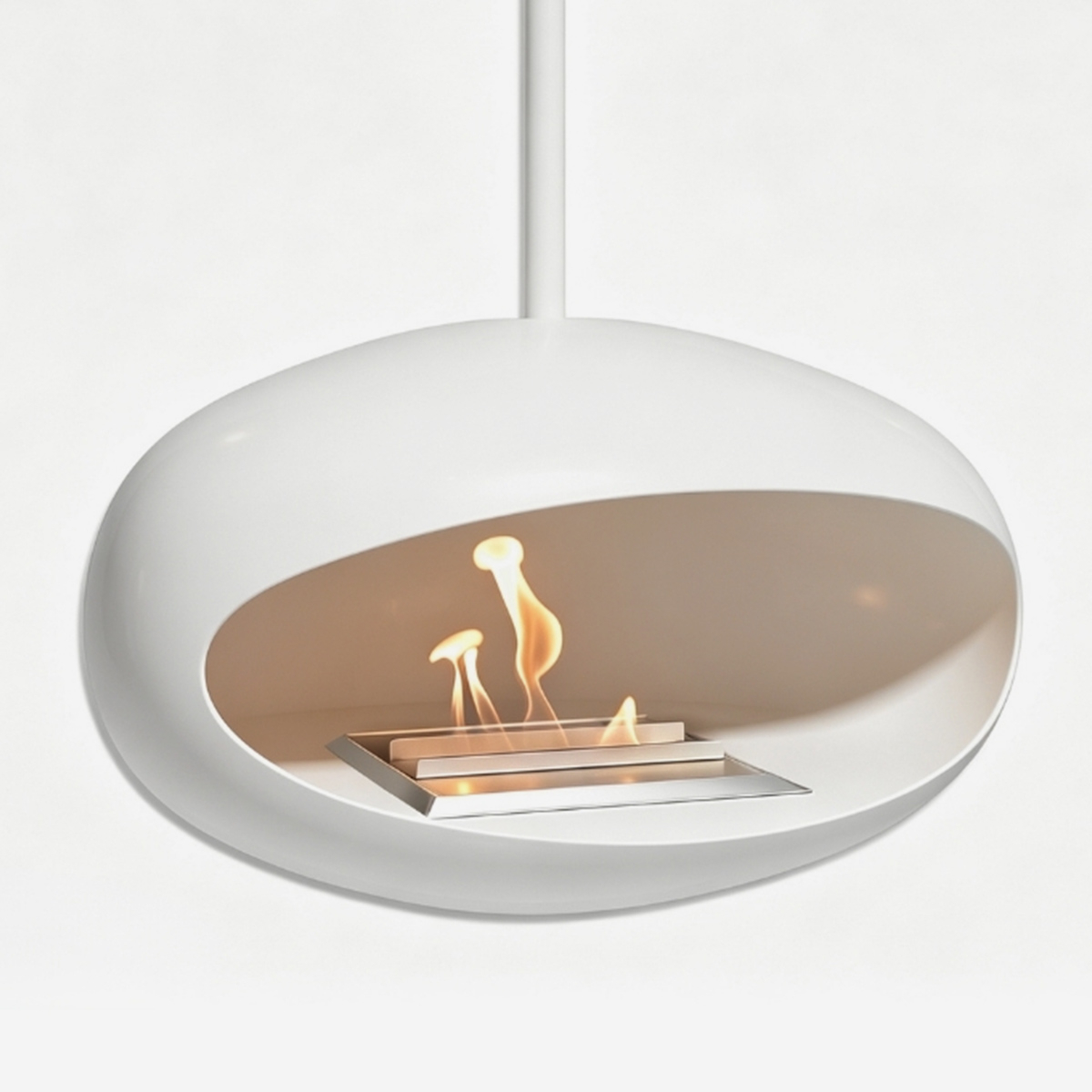 Chimenea de bioetanol de techo suspendida en acero inoxidable Solis