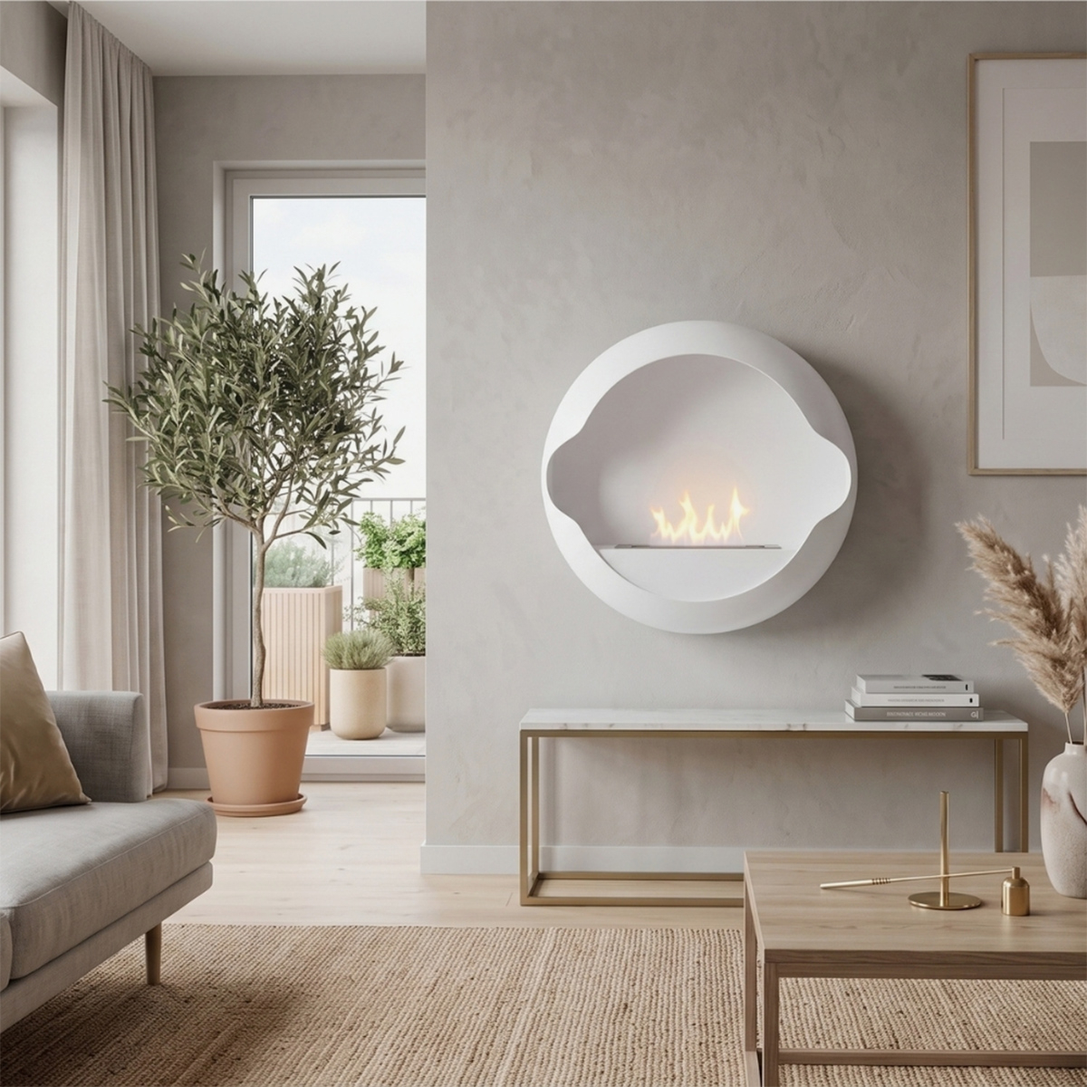 Wand-Bioethanolkamin aus Edelstahl Eclipse