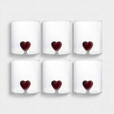 Set 6 bicchieri vetro Flame