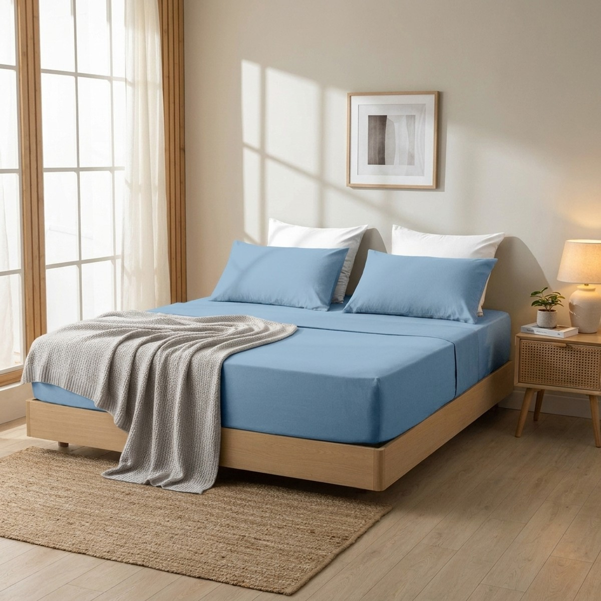 Completo lenzuola matrimoniale in cotone Classic