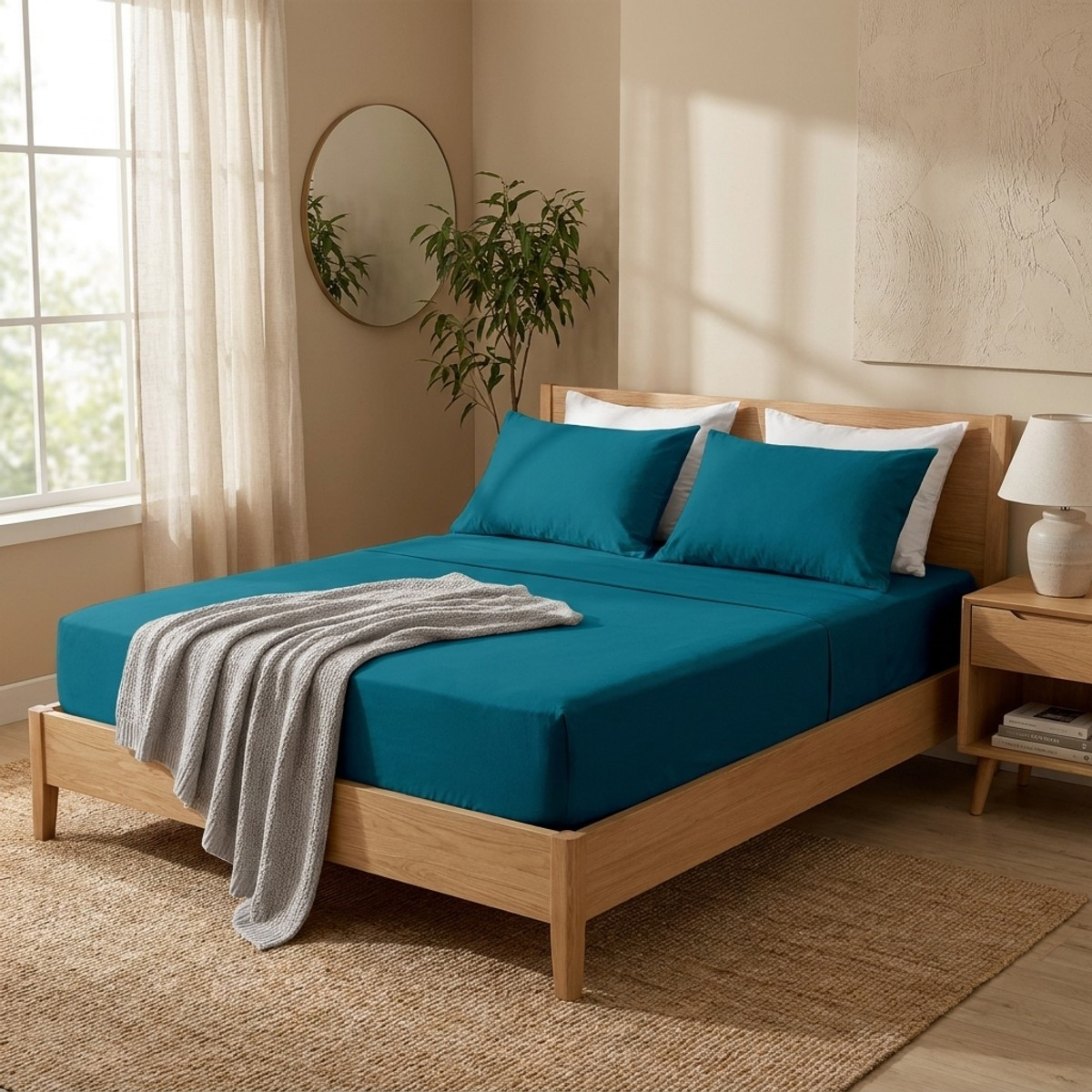 Completo lenzuola in cotone per letto piazza e mezza Classic