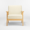 Fauteuil scandinave design vintage en bois avec accoudoirs Uteplass 
