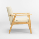 Fauteuil scandinave design vintage en bois avec accoudoirs Uteplass 