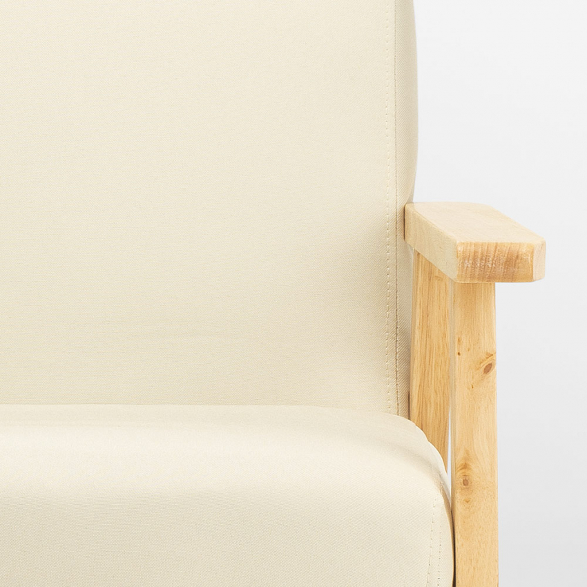 Fauteuil scandinave design vintage en bois avec accoudoirs Uteplass 