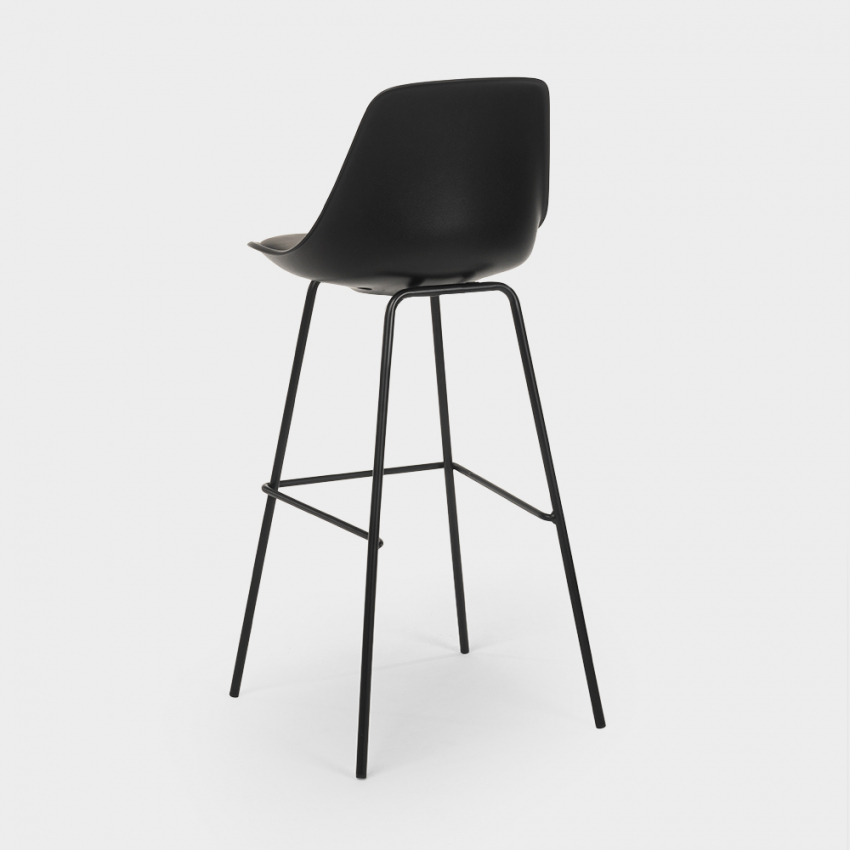 Taburete alto de metal para barra de cocina con cojín de diseño moderno Willis 