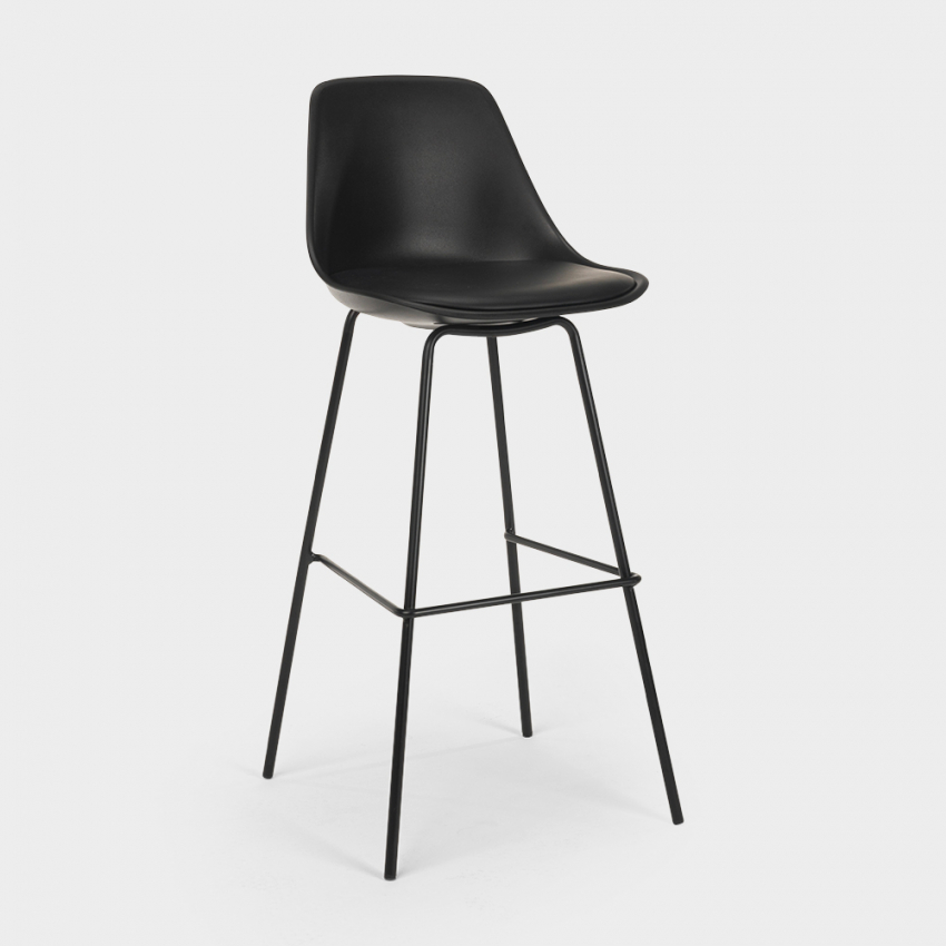 Taburete alto de metal para barra de cocina con cojín de diseño moderno Willis 