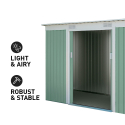 Cobertizo de chapa galvanizada verde Caseta para herramientas de jardín Porto Cervo Nature 261x181x176cm Oferta