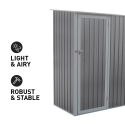 Box lamiera giardino zincata metallo grigio casetta utensili Amalfi 143X89x186cm Saldi