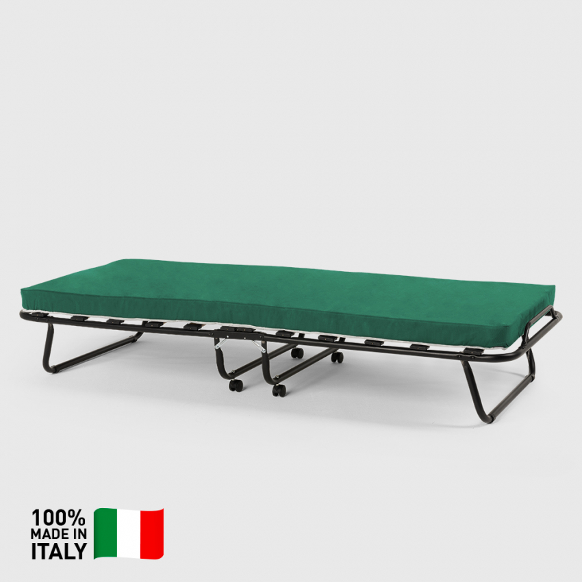 Cama plegable con ruedas, colchón y somier 80x180 Ares Modelo