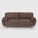 Sofá cama reclinable de diseño nórdico clic clac 3 plazas en tejido Fortaleza 