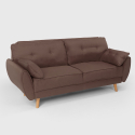 Sofá cama reclinable de diseño nórdico clic clac 3 plazas en tejido Fortaleza 