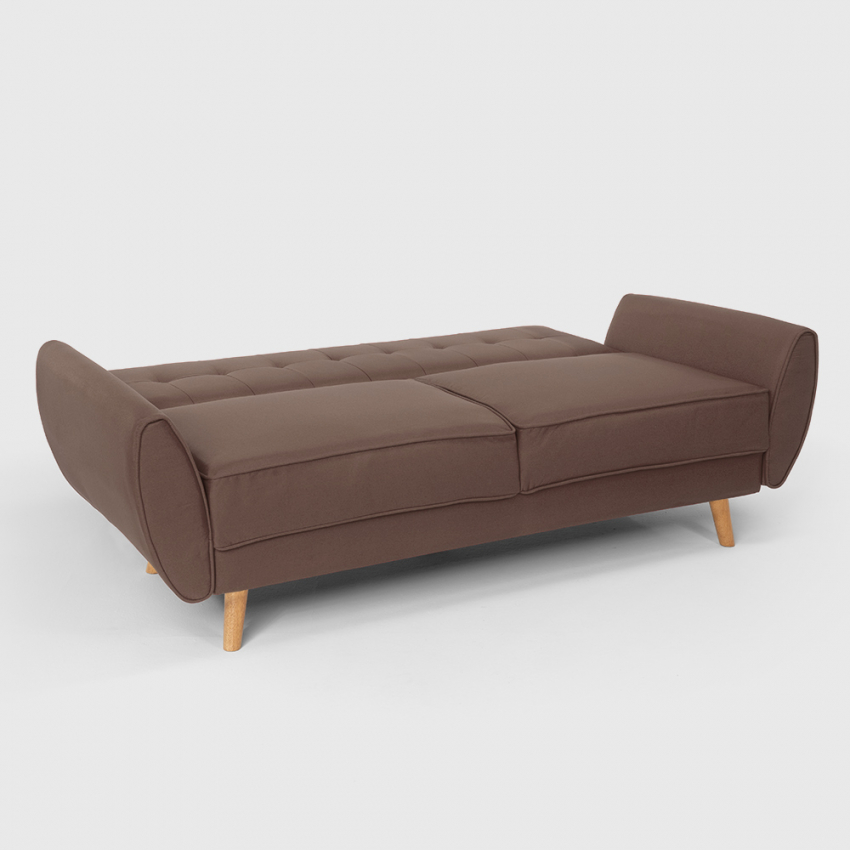 Sofá cama reclinable de diseño nórdico clic clac 3 plazas en tejido Fortaleza 