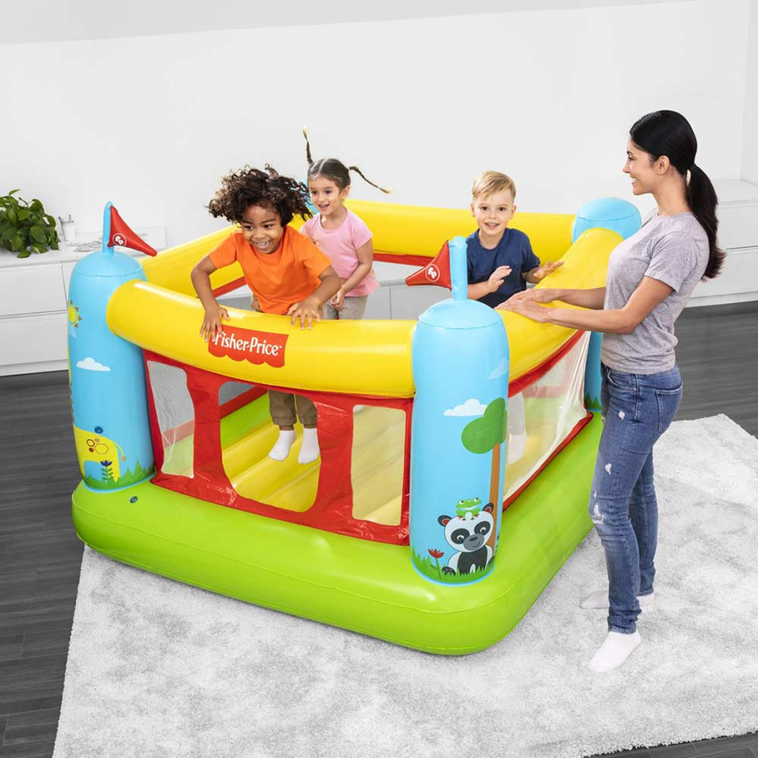Bestway 93553 aufblasbare Hüpfburg für Kinder Haus und Garten Fisher ...