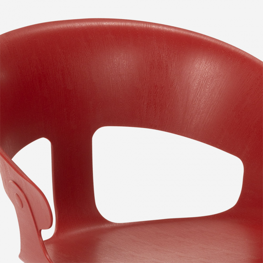 Sedia design moderno in metallo polipropilene per cucina bar ristorante Evelyn 