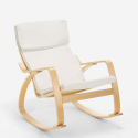 Poltrona sedia a dondolo in legno design scandinavo ergonomica Aalborg Promozione