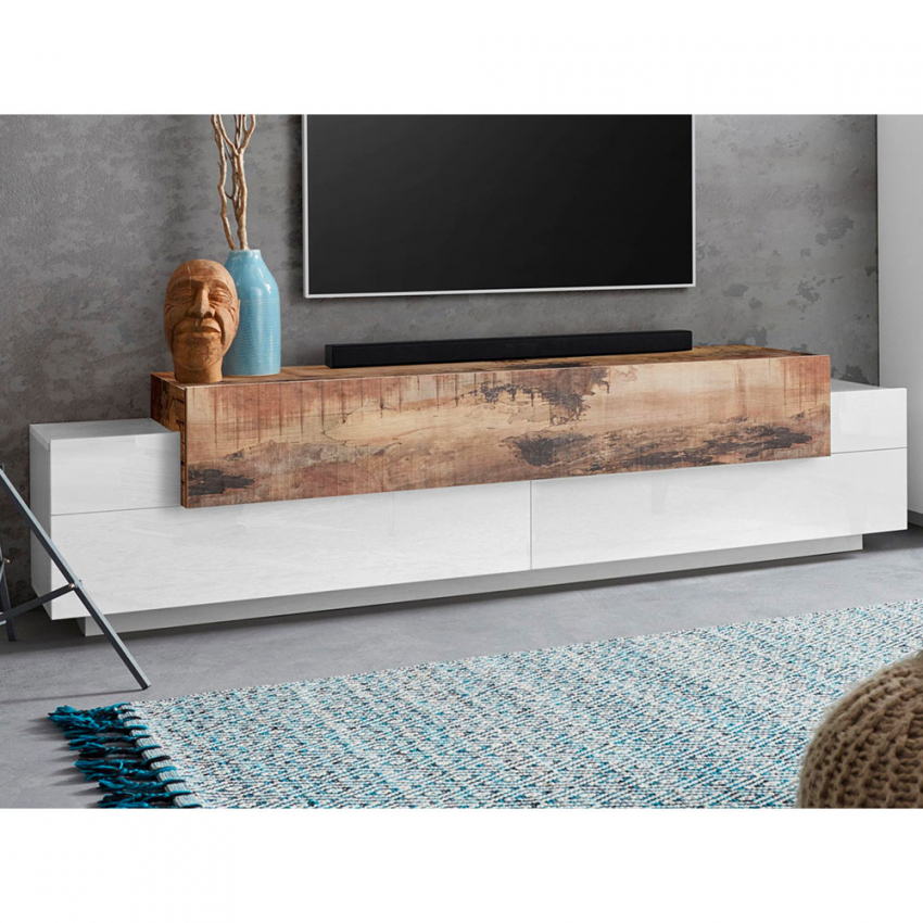 Buffet Salon 3 Portes 3 Tiroirs En Pin Massif - Dimensions H75.5 X L120 X P45 Cm, Style Rustique, Montage Facile