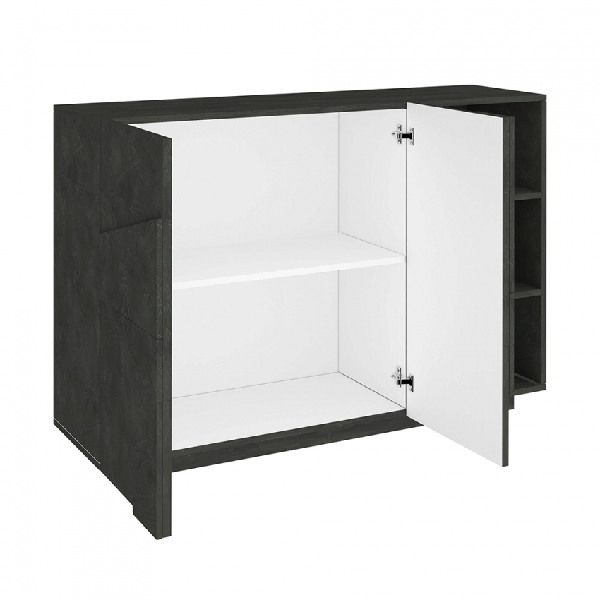 Wohnzimmer Sideboard Eingang 2 Türen 3 offene Fächer Ping Komode Ardesia Sales