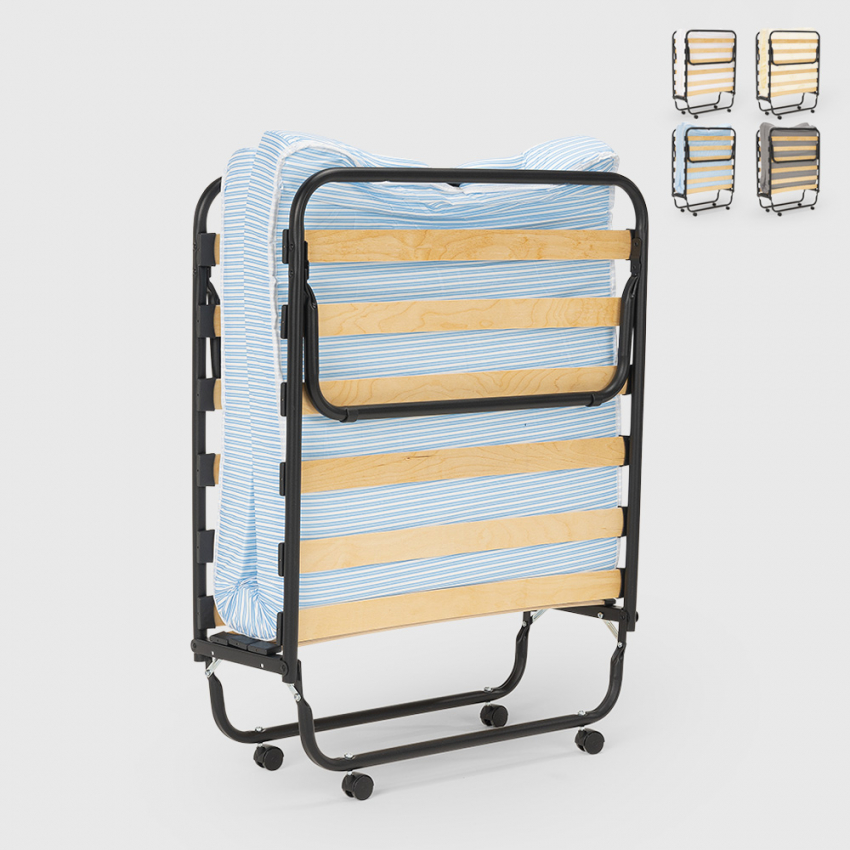 Brandina letto pieghevole con doghe e materasso 80x180cm in microfibra Apollo Vendita