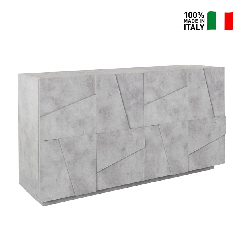 Modernes Wohnzimmer Sideboard 4 Türen 2 Fächer mit Regalen Ping Side L Concrete Verkauf