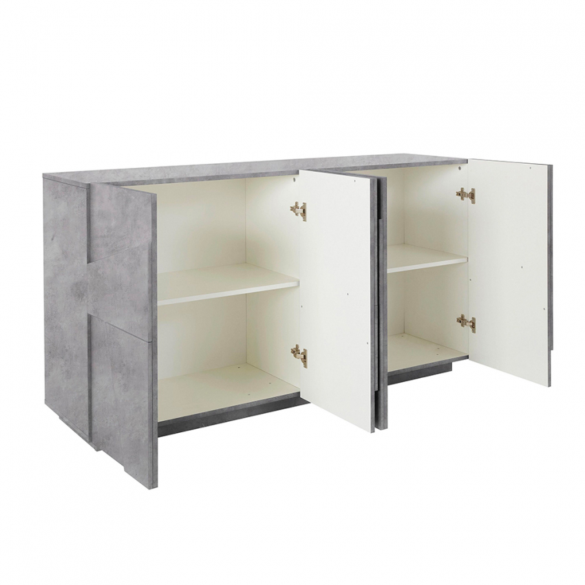 Modernes Wohnzimmer Sideboard 4 Türen 2 Fächer mit Regalen Ping Side L Concrete Sales