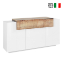 Sideboard 3 Flügeltüren 1 Fach mit Klappendesign aus weißem Holz Corona Side Corona Side Verkauf