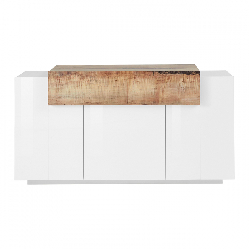 Sideboard 3 Flügeltüren 1 Fach mit Klappendesign aus weißem Holz Corona Side Corona Side Angebot