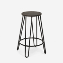 Taburete alto de diseño industrial de metal y madera para bar, restaurante y cocinas Carbon Top Stock