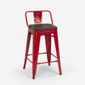 taburete alto de diseño industrial de metal y madera, para barra y cocina steel wood top 