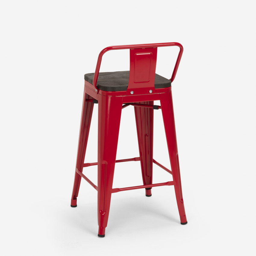 hoher hocker industriedesign barhocker aus metall und holz im stil für bar oder küche steel wood top 