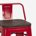 taburete alto de diseño industrial de metal y madera, para barra y cocina steel wood top 