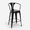 tabouret de bar et cuisine avec dossier en métal design industriel style steel back 